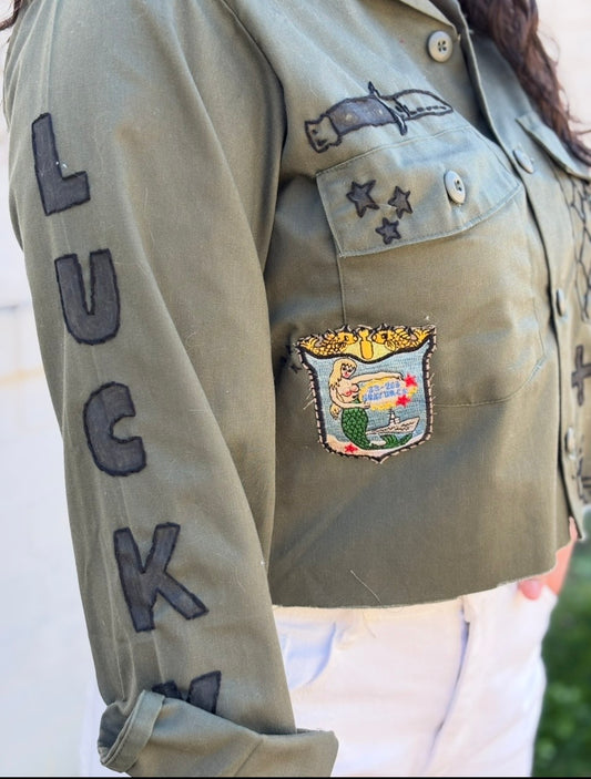 Lucky Strike Cropped Button Down