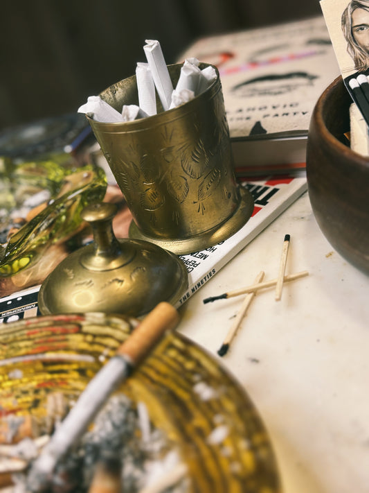 Etched in Brass Cigarette Canister