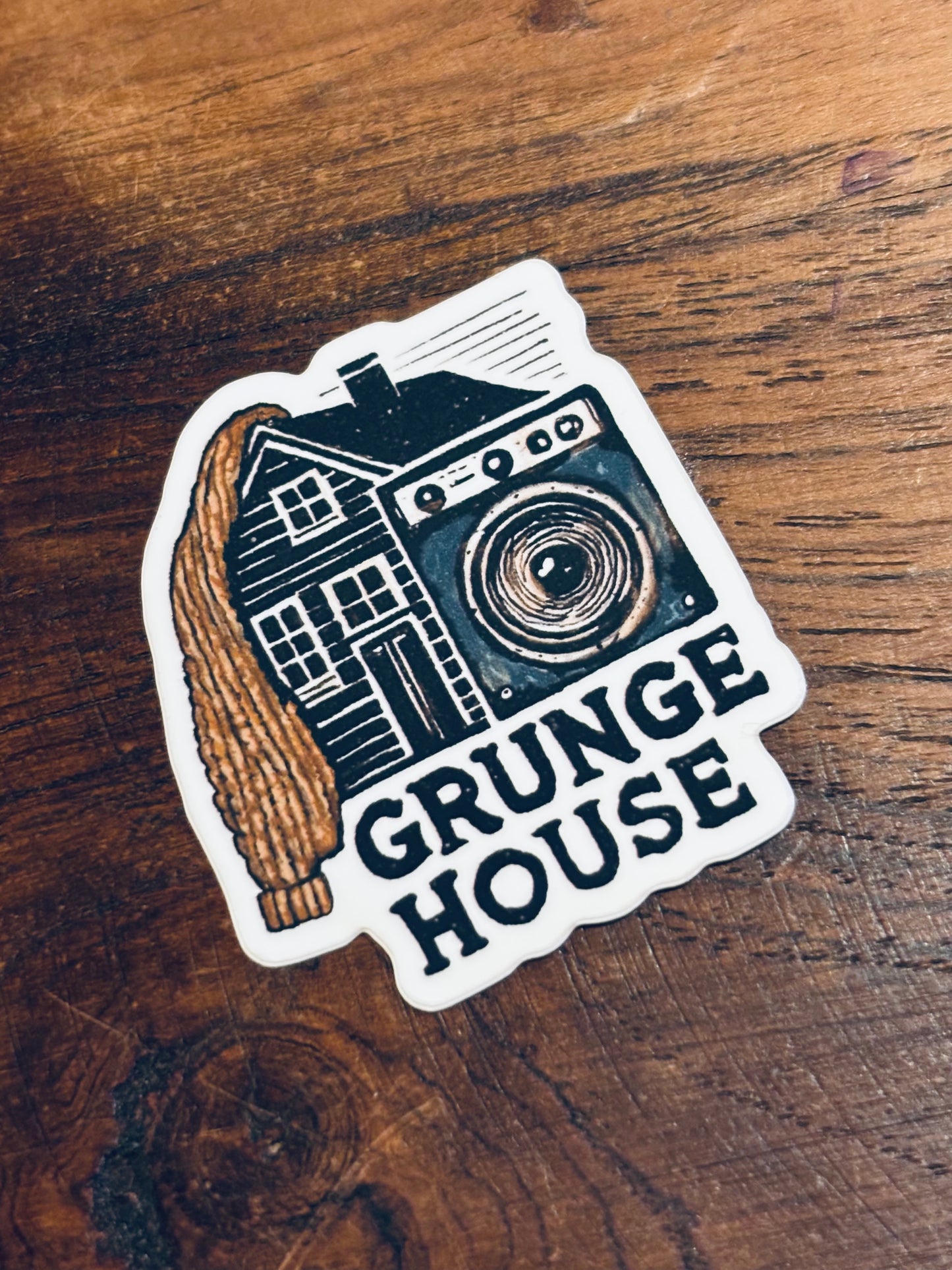 Grunge House Sticker- Large